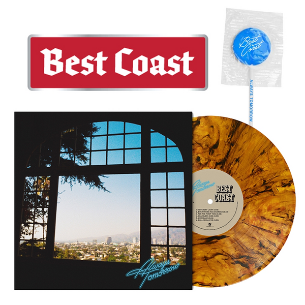 Best Coast ‎- Always Tomorrow Signed Tigers Eye Vinyl LP W/ Sucker & Sticker Set