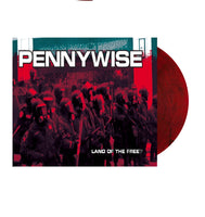 Pennywise - Land Of The Free Exclusive Limited Edition Translucent Red & Black Marble Colored Vinyl LP Records