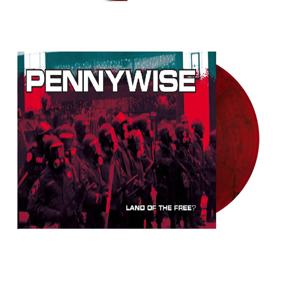 Pennywise - Land Of The Free Exclusive Limited Edition Translucent Red & Black Marble Colored Vinyl LP Records