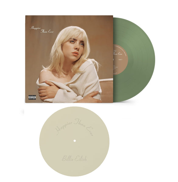 Billie Eilish - Happier Than Ever Exclusive Green Color LP Vinyl Limited Edition Record & Slipmat