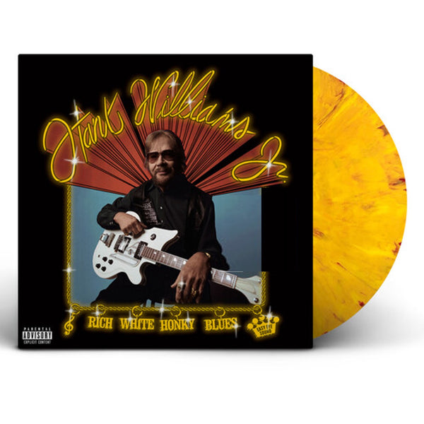 Hank Williams JR. - Rich White Honky Blues Exclusive Limited Edition Yellow & Red Splatter Color Vinyl LP Record