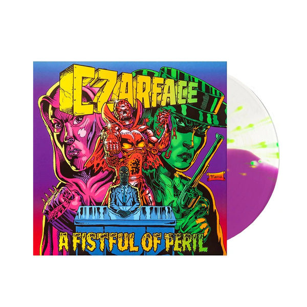 Czarface - A Fistful Of Peril Exclusive Clear/Purple Split With Yellow & Green Splatter Color Vinyl LP