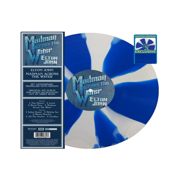 Elton John - Madman Across The Water Exclusive Blue & White Color Mix Vinyl LP Record