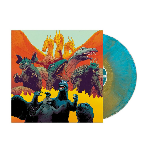 Godzilla Destroy - All Monsters 1968 Soundtrack Exclusive Blue Gold Swirl Vinyl LP