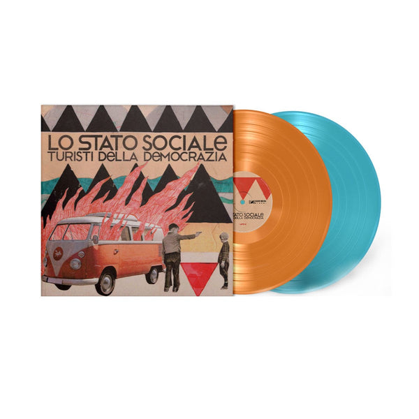 Lo Stato Sociale - Turisti Della Democrazia 10 Anniversario Exclusive Limited Edition Autographed Orange/Cyan Color Vinyl 2x LP Record